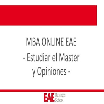 Opiniones Estudiar Master MBA EAE