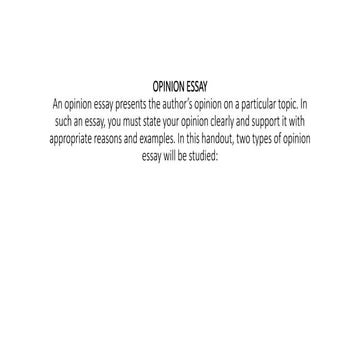 An Opinion Essay | PPT
