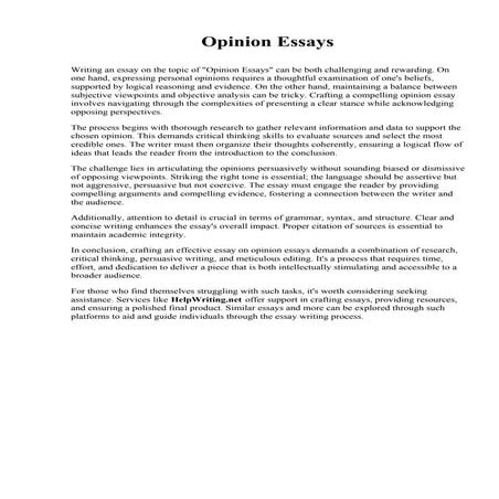 Opinion Essays. University of Maine at Augusta