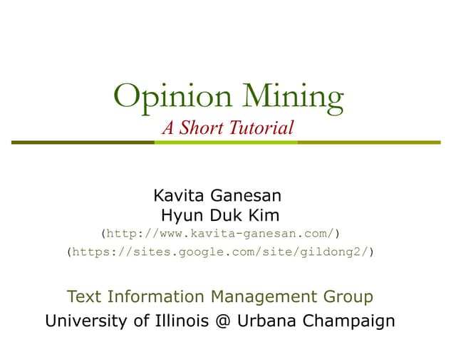 Opinion Mining Tutorial (Sentiment Analysis)