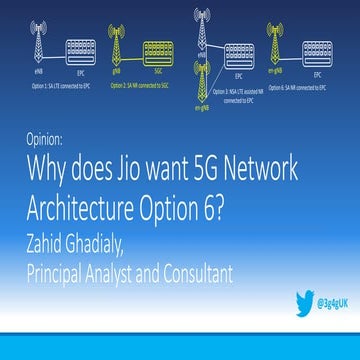 Why does Jio want 5G Network Architecture Option 6?