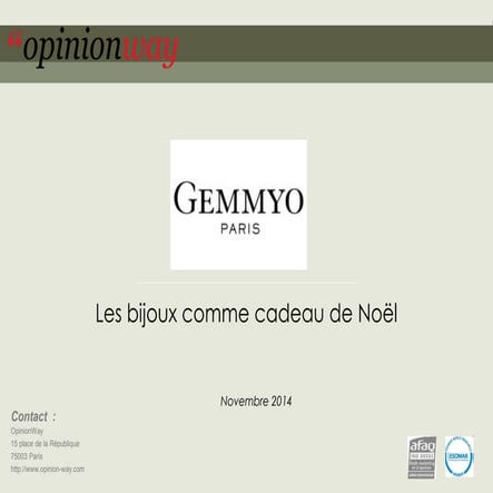Gemmyo : Les bijoux comme cadeau de Noël / Novembre 2014