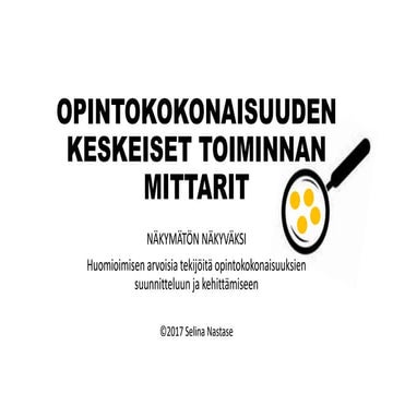 Kohti menestystä! Opintokokonaisuuden keskeiset toiminnan mittarit