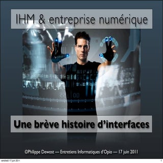 les IHM dans l'entreprise numerique