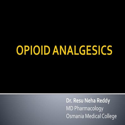 Opioid analgesics nursing