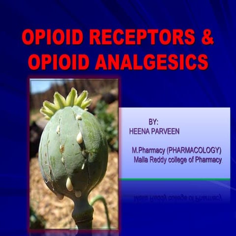 Opioid receptors & opioid analgesics