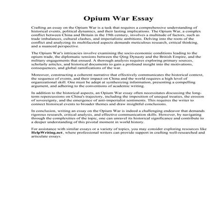Opium War Essay