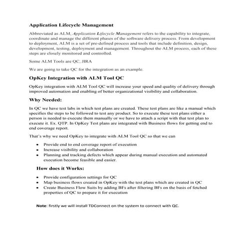 OpKey integration with ALM Tool QC