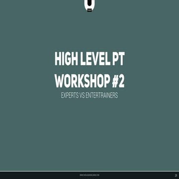 HIGH LEVEL PERSONAL TRAINER WORKSHOP #2 | PDF