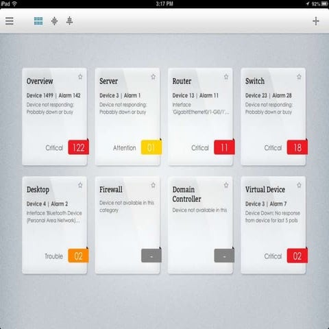 OpManager iPad App Screenshots
