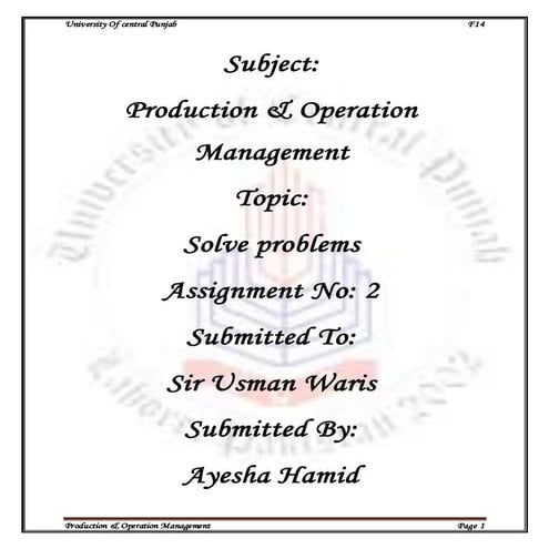 Product design & selection process problems solution