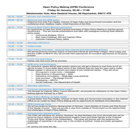 Sprint policy official programme | DOC