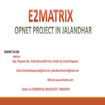 Opnet final year project in jalandhar