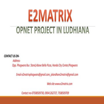 Opnet final year project in ludhiana