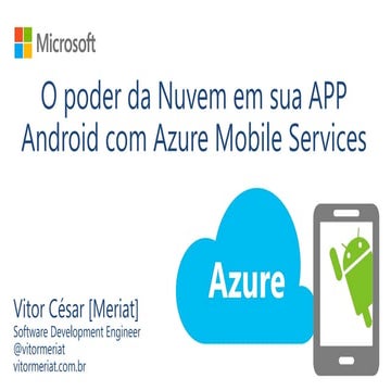 O poder da Nuvem em sua APP Android com Azure Mobile Services