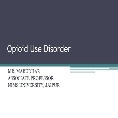 Opoid used disorder
