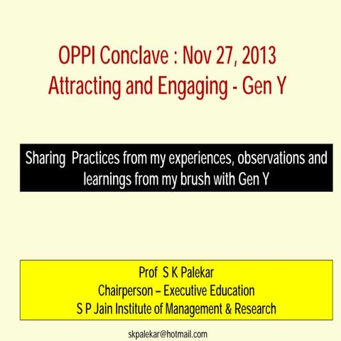Oppi conclave nov 2013 gen y