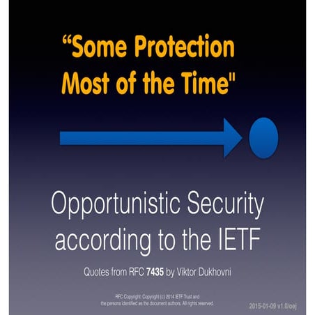 RFC 7435 - Opportunistic security - Some protection most of the time