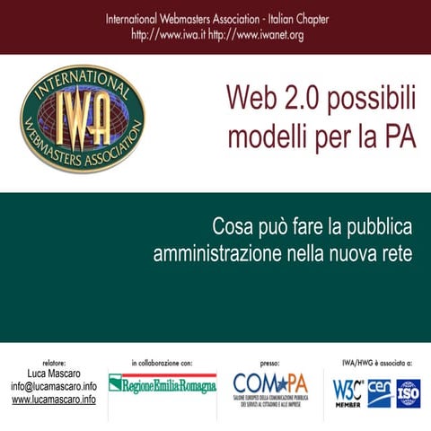 Opportunità della Pubblica Amministrazione nel Web 2.0