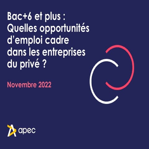Etude Apec - Bac + 6 et plus : quelles opportunités d'emploi cadre dans les e...