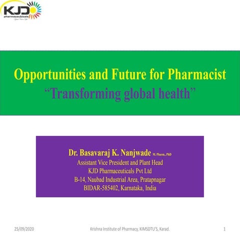 Opportunities and future for pharmacist
