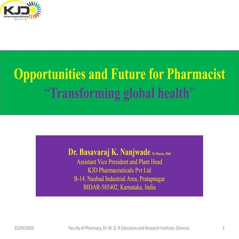 Opportunities and future for pharmacist