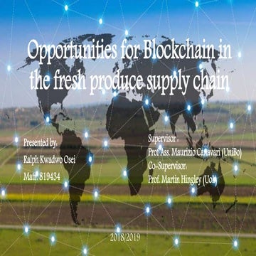Blockchain in Food Supply chain | PDF