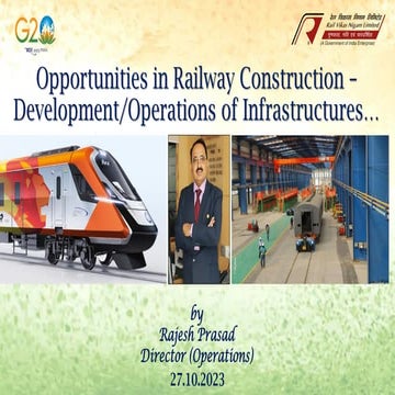 Opportunities in Railway construction- development operations of infrastructu...