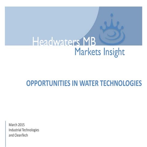 Opportunities in Water Technology