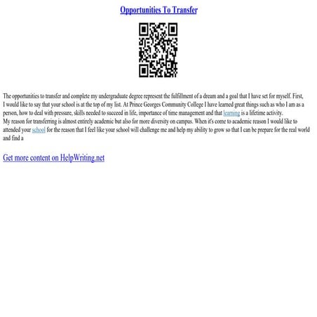 How To Write A Transfer Essay | PDF