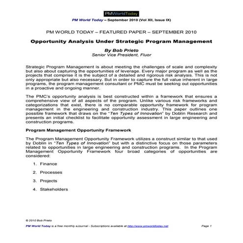 Opportunity Analysis