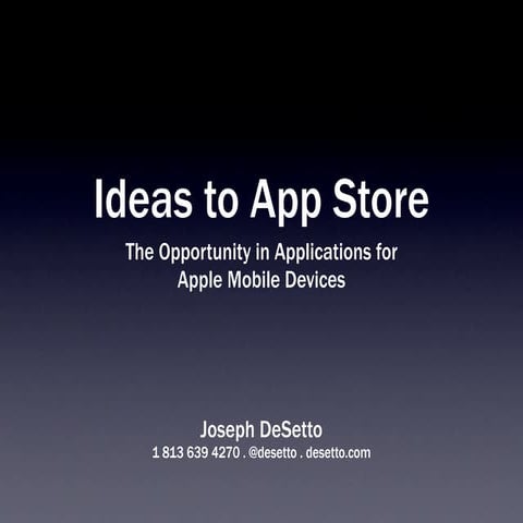 Ideas to App Store (2010)