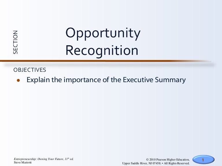 Opportunity recognition