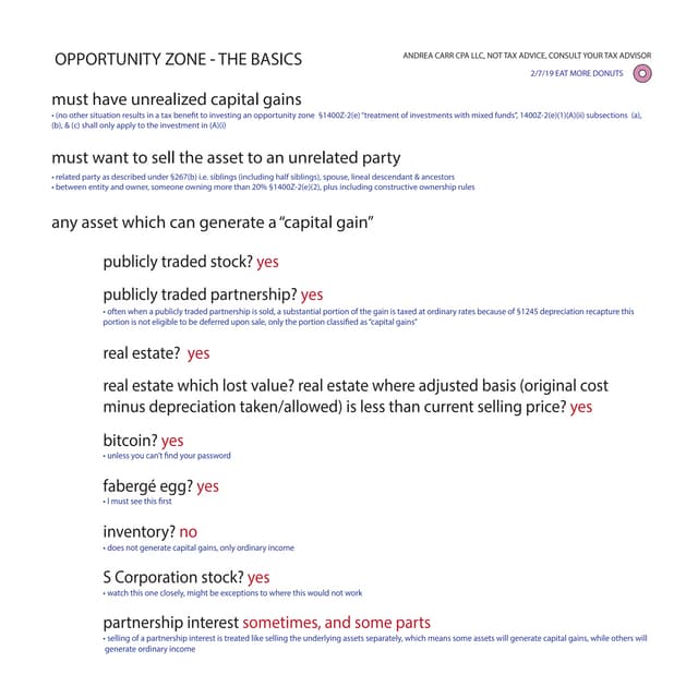 Opportunity Zones (TCJA) for Simple People