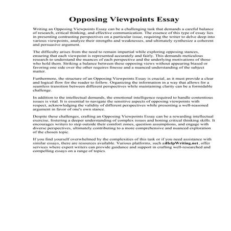Opposing Viewpoints Essay | PDF