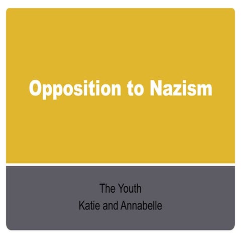 Opposition To Nazism - The Youth