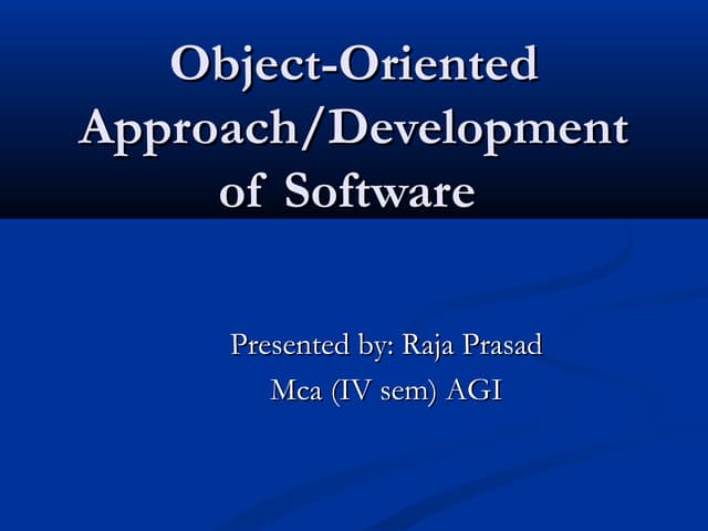 Opps approch of software development