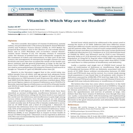 VITAMIN D DEFICIENCY, NUTRITION, AND HUMAN HEALTH BROCHURE (6) | PDF