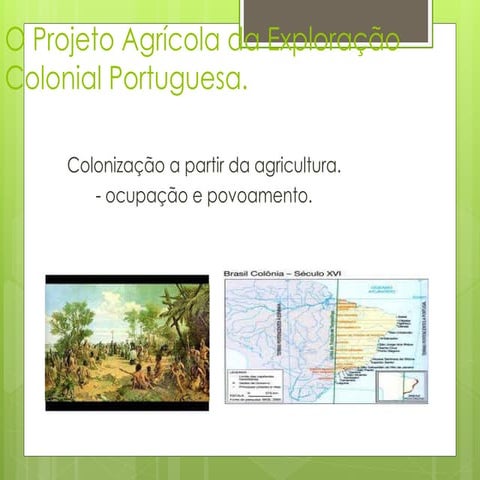 O projeto agrícola da exploração colonial portuguesa