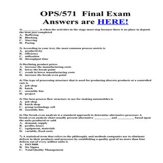 Ops 571 final exam