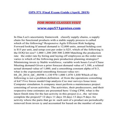 OPS 571 GENIUS You can do it--ops571genius.com