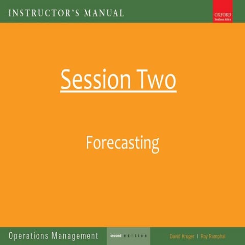 Ops management lecture 2 forecasting