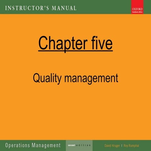 Ops management lecture 5 quality management