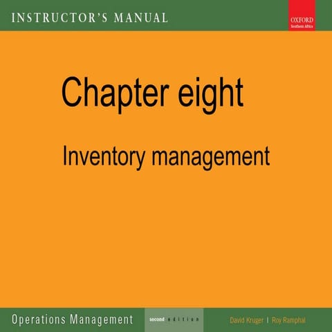 Ops management lecture 8 inventory management