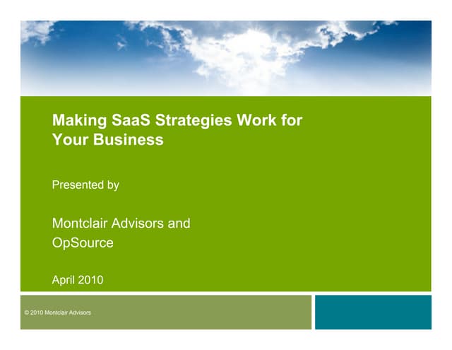 Making SaaS Strategies Work for You...