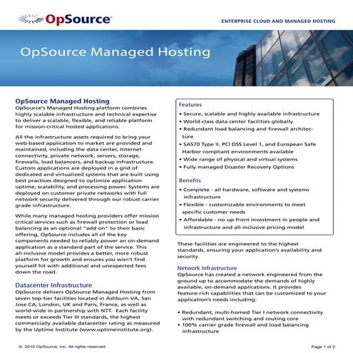 Opsource managed hosting