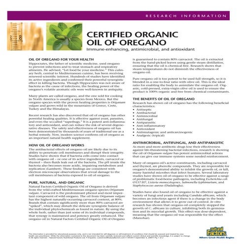 Opste informacije o ulju divljeg origana