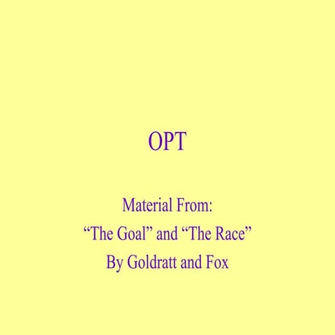 Optimized Production Technology