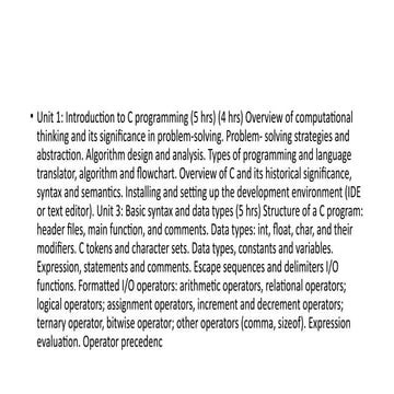 Comprehensive Introduction to C Programming and Technical Communication ...