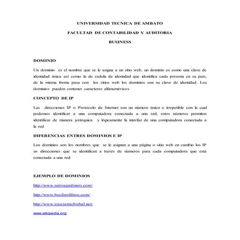 DOMINIOS Y DIRECCIONES IP